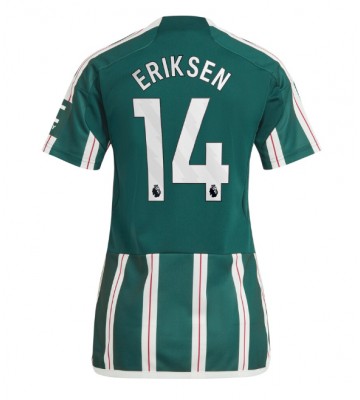 Manchester United Christian Eriksen #14 Bortatröja Kvinnor 2023-24 Kortärmad